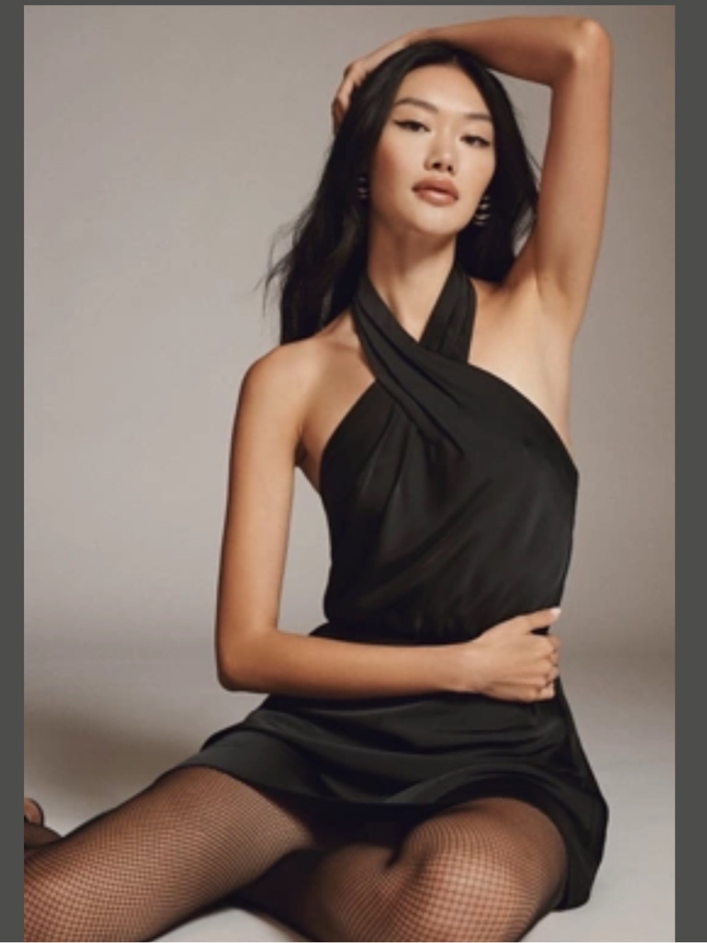 ANTHROPOLOGIE BHLDN RUBY HIGH-SHINE SATIN HALTER MINI DRESS- size XL